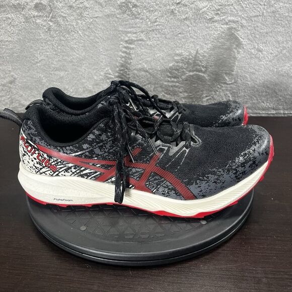 Asics Fuji Lite 2 Mens Size 11 Black Electric Red Lace Up Running Shoes NWT
